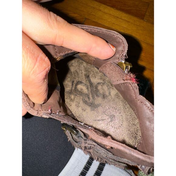 Otbt women’s rocker brown leather wedge bootie size 9 - Picture 4 of 11